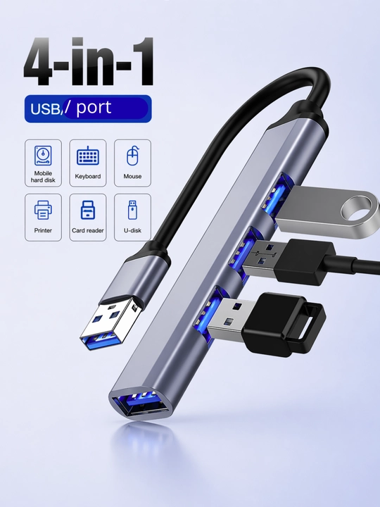 Адаптер для ноутбука и компьютера,USB HUB 7 Port Splitter USB 2.0,высокоскоростной USB хаб