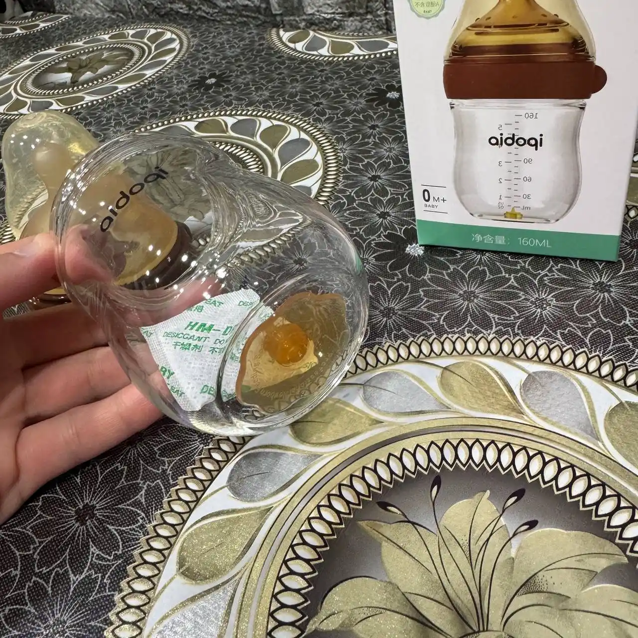 Silikon so‘rg‘ichli emizish uchun shisha bolalar shishasi, antiseptik