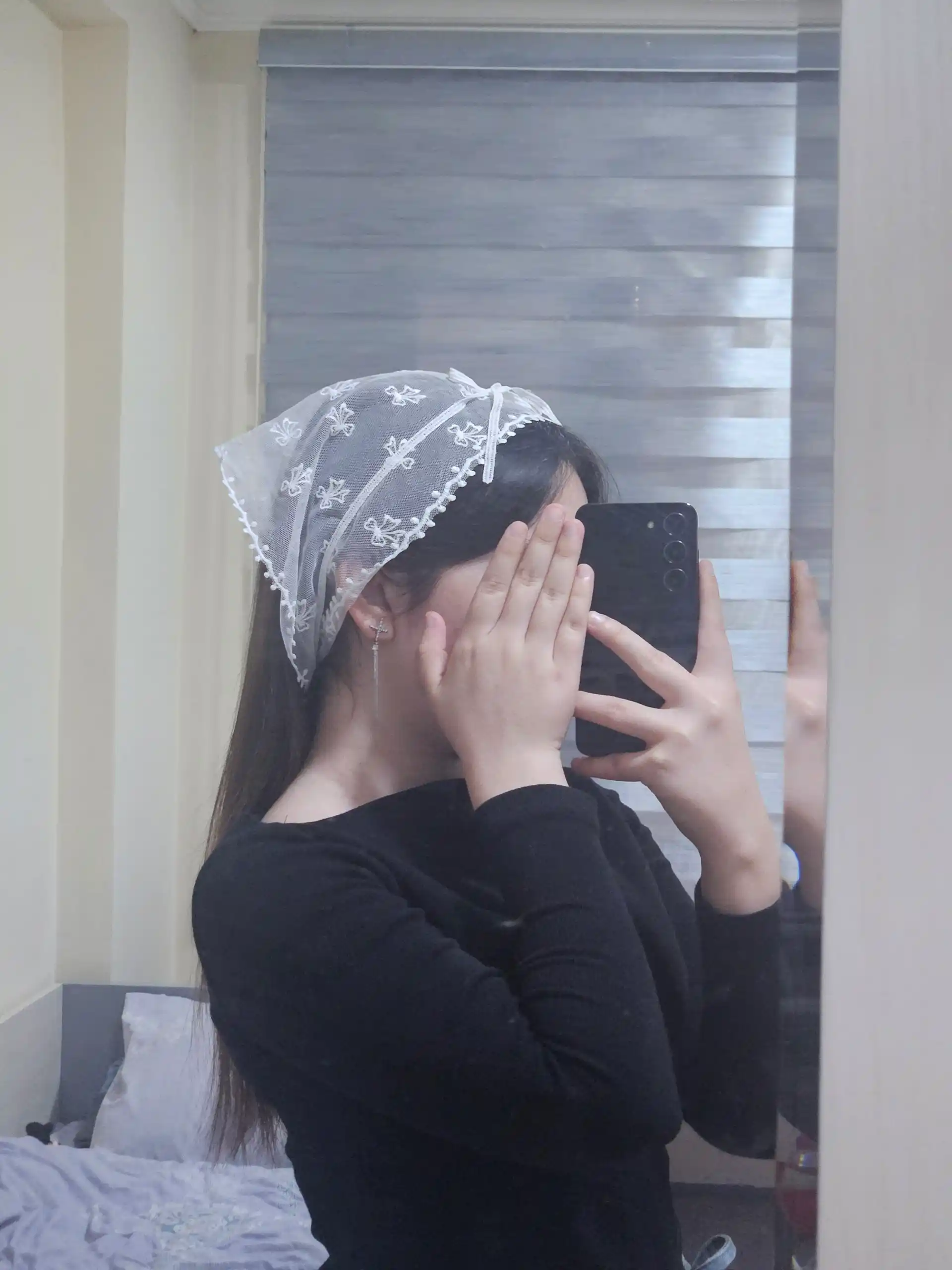 Косынка из кружева баска, платок на голову, бандана женская