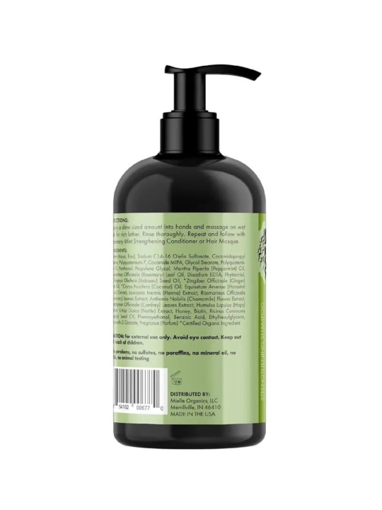 Soch to‘kilishiga qarshi, rozmarin moyi qo‘shilgan Mielle shampuni, 355 ml