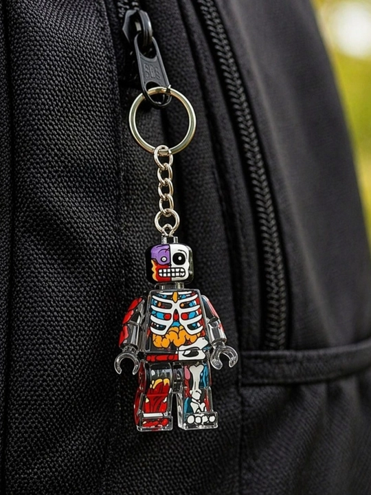 Telefon, ryukzak, quloqchinlar va kalitlar uchun «Anatomy LEGO» uslubidagi brelok - 