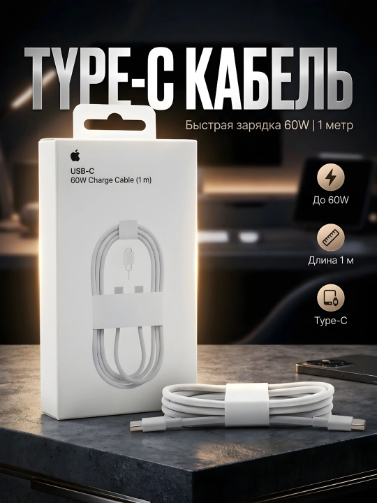 USB Type-C kabeli - Type-C 120W tezkor quvvatlash, 1 m, smartfon va noutbuk uchun - 