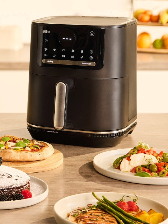 Braun MultiFry 5 HF5054IBK aerogrili va aerofrityurnitsasi, 6 l, 2000 Vt