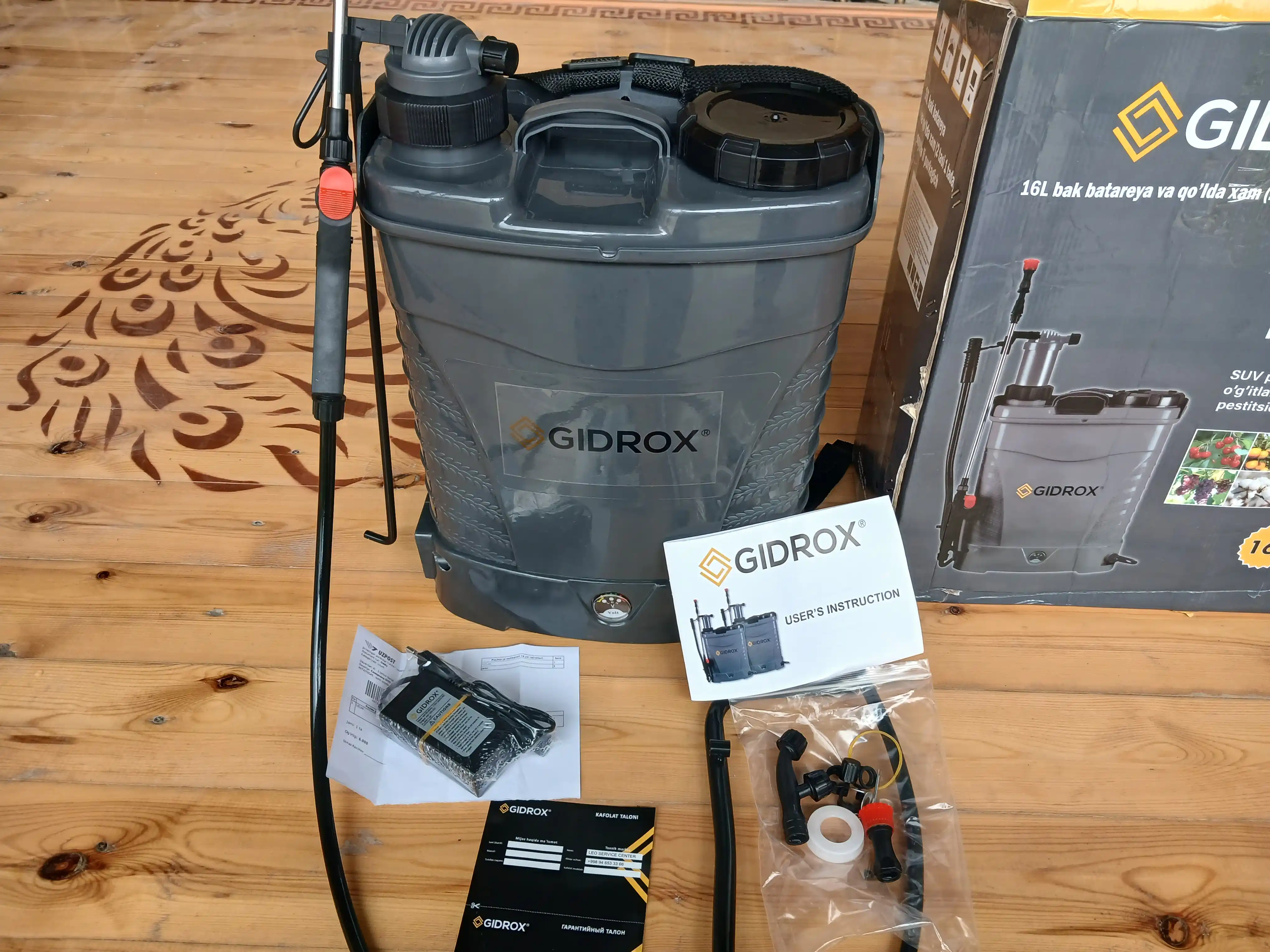 Akkumulyatorli purkagich GIDROX SD16-A 16L, 6 bar, bog‘ va tomorqa uchun