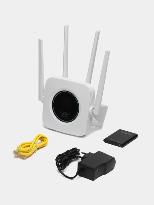 4G LTE WiFi роутер CPE с внешней антенной 2 м, скорость до 300 Мбит/с, SIM-карта