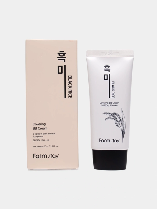 BB-крем Farmstay SPF50+++ Black Rice, выравнивает тон кожи, защита от солнца, 50 мл