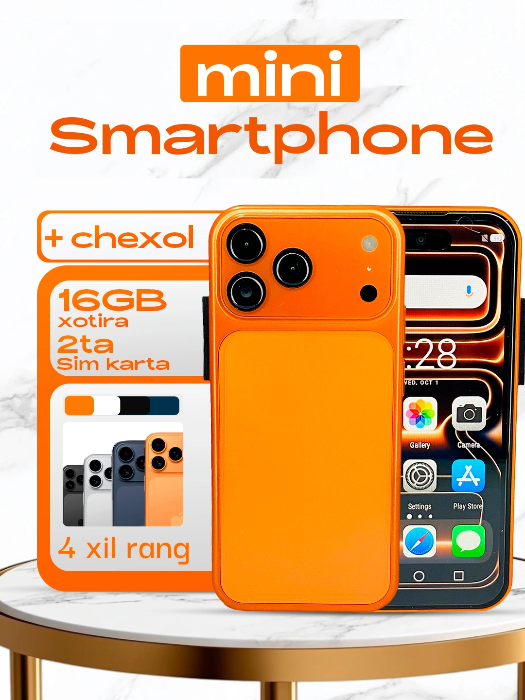 Smartfon sensorli mini telefon yosh bolalarga kichik o'lchamda Android ...