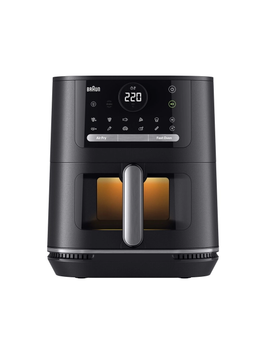 Braun MultiFry 5 HF5055IBK aerogril, 6 l, 2000 Vt, 15 dastur, kuzatuv oynasi