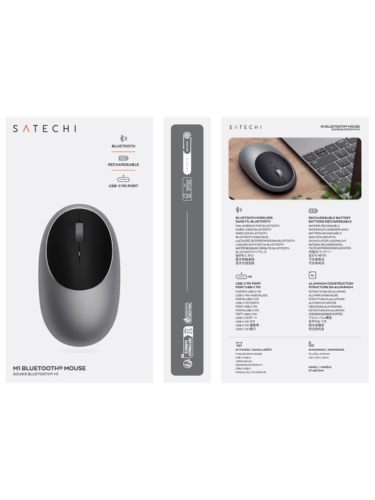Simsiz sichqoncha Satechi M1 Bluetooth, qayta zaryadlanuvchi sichqoncha
