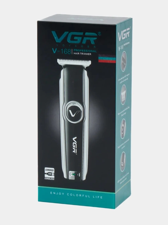Simsiz professional soch olish mashinkasi VGR V-168, 0.4–3 mm, 100 daqiqa ishlash