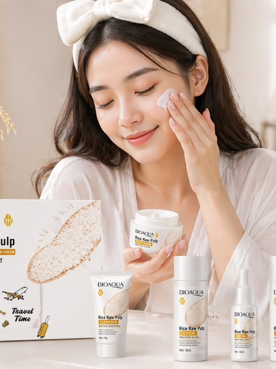 BIOAQUA Rice Raw Pulp набор для ухода за лицом глубоко очищает кожу и осветляет её