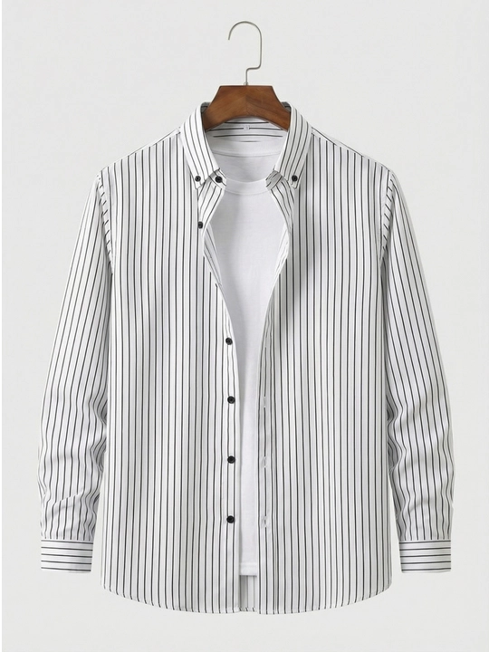 Рубашка мужская в полоску "Slim Fit"