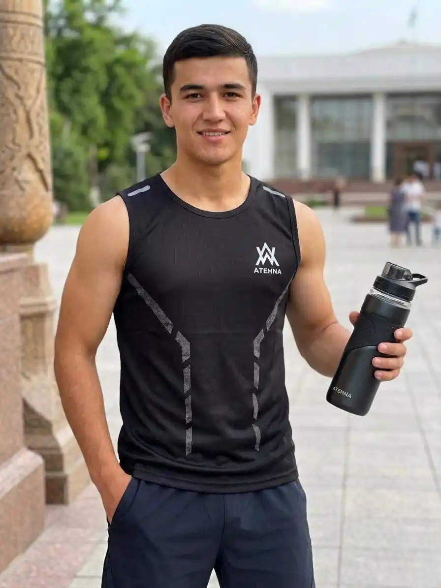 Erkaklar uchun sport maykasi, yengsiz, zal, fitnes va mashg‘ulotlar uchun, tez quriydigan