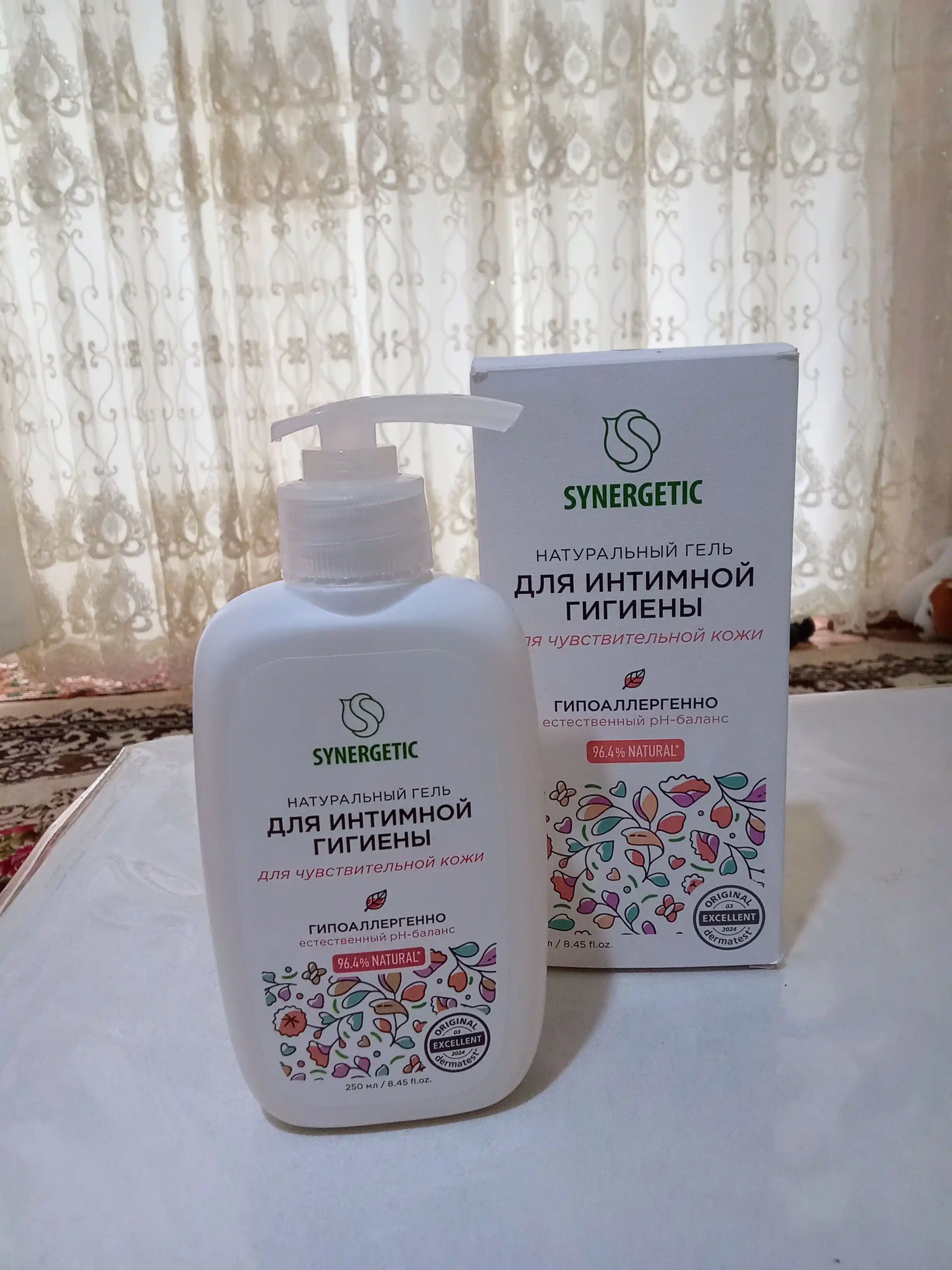 SYNERGETIC nozik teri uchun intim gigiyena geli, 250 ml