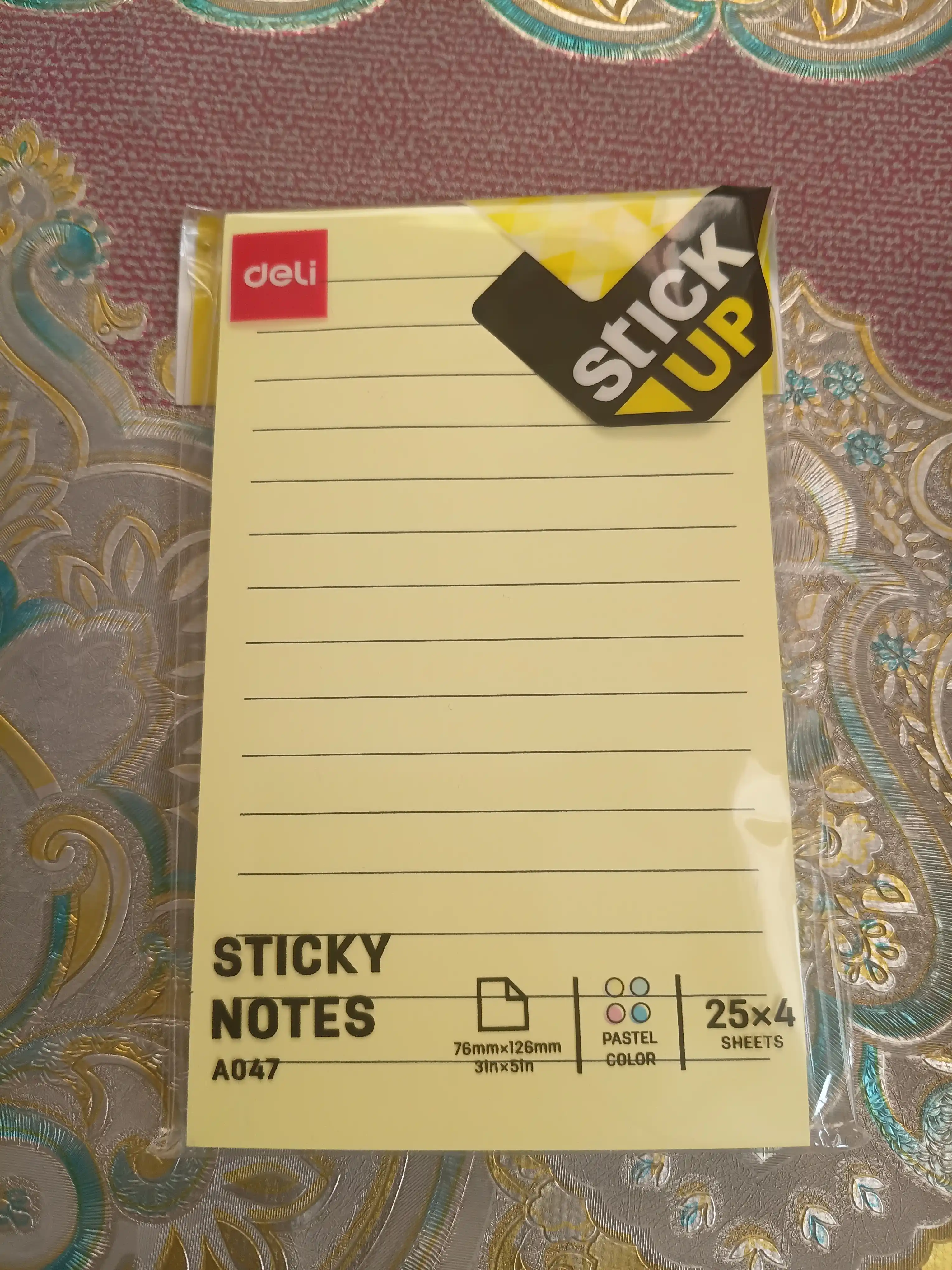 Стикеры для заметок Deli EA047, 3 * 5IN, 4 * 25 sheets, 76 * 126 мм
