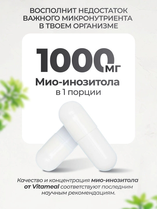 Inozitol, VitaMeal, 1000 mg, 180 kapsula