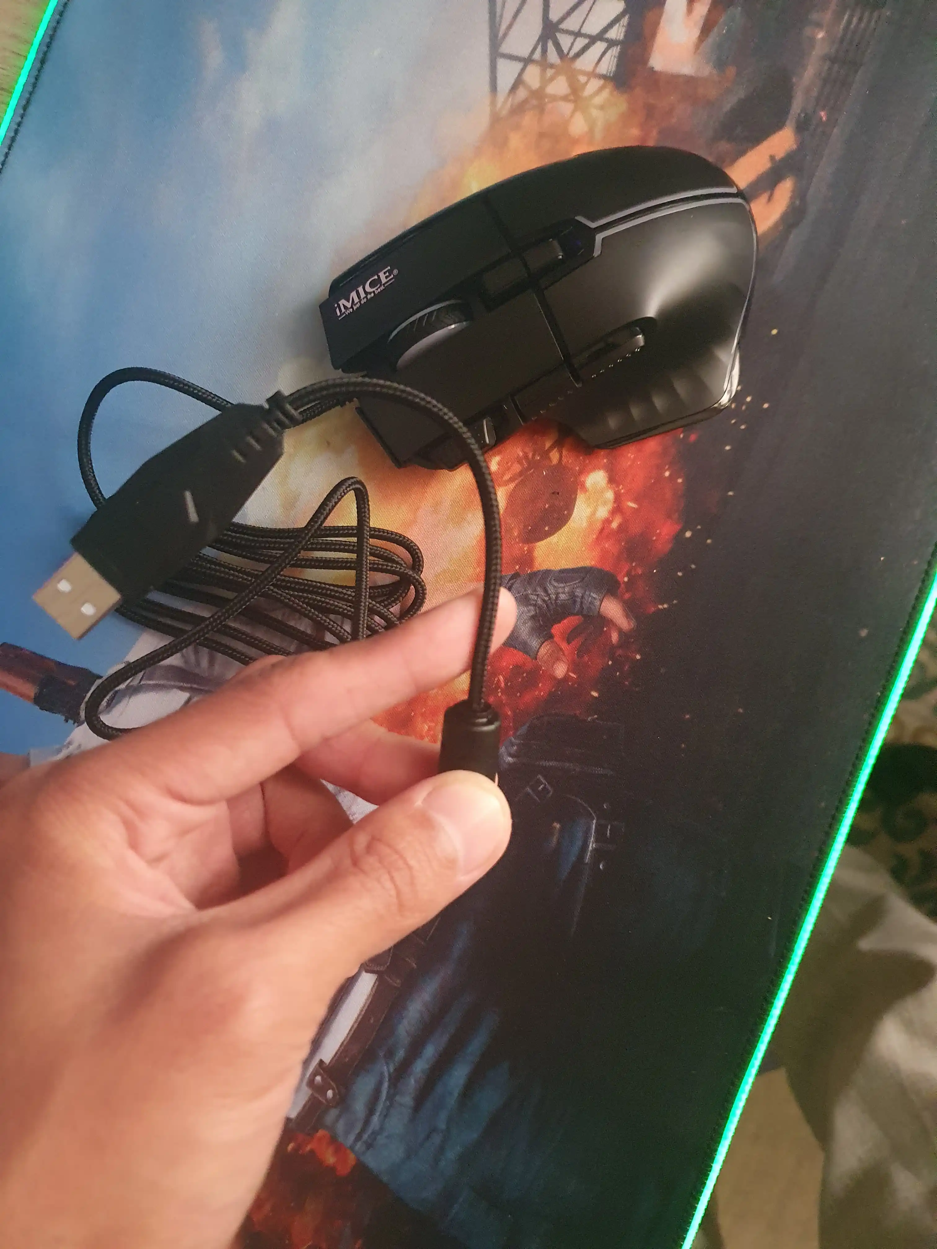 Проводная компьютерная мышь, для Gamer, iMICE с RGB подсветкой, 12800 DPI