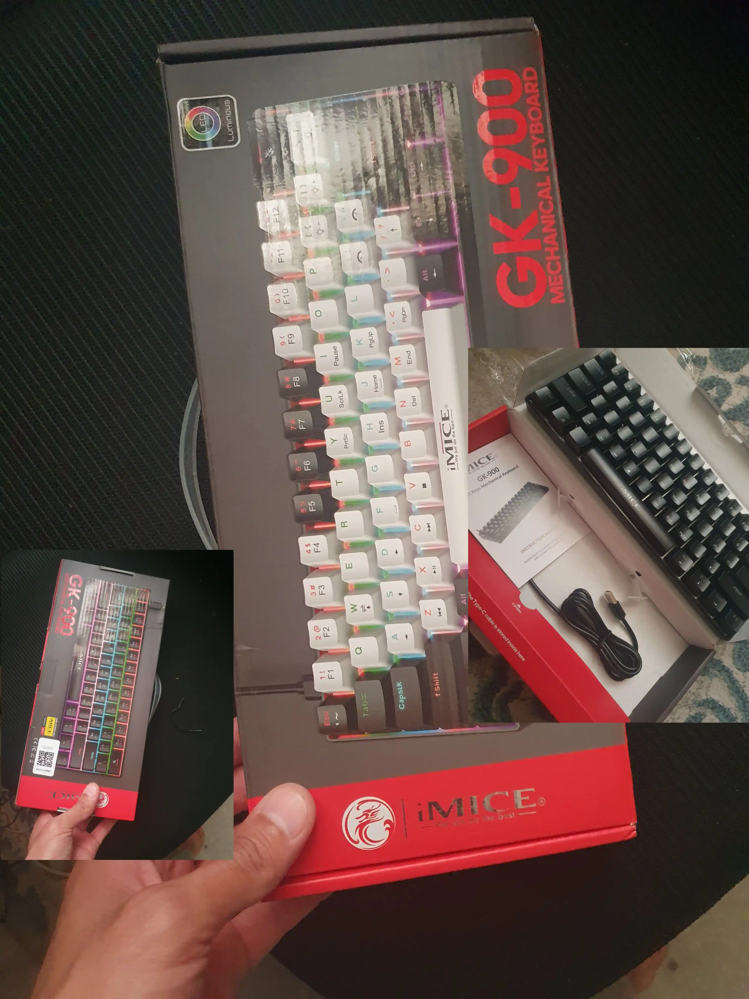 IMICE Mexanik klaviatura GK-690TRI / GK-900 RGB, Bluetooth,2.4G,Type-C, Gaming Klaviatura
