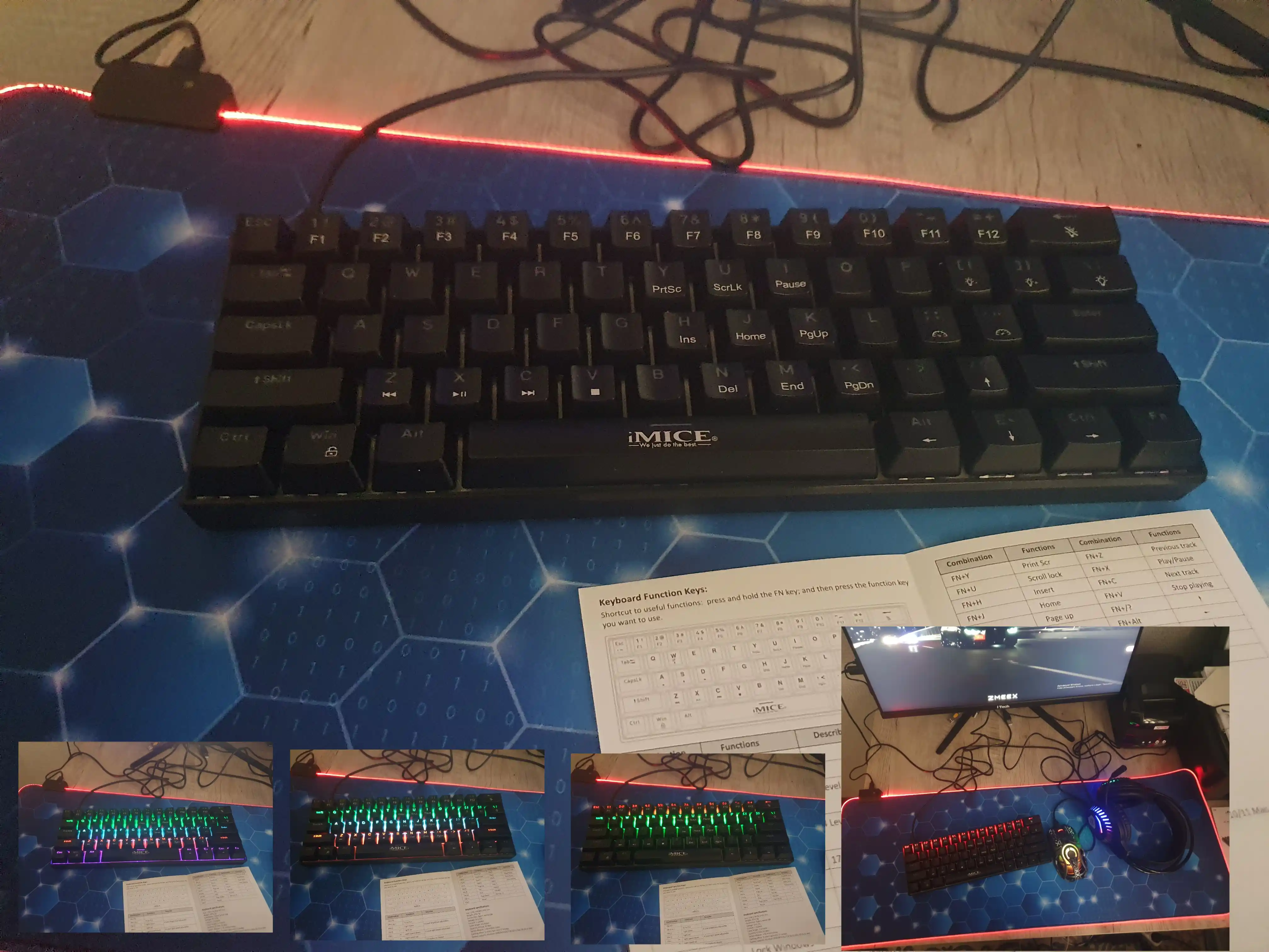 IMICE Mexanik klaviatura GK-690TRI / GK-900 RGB, Bluetooth,2.4G,Type-C, Gaming Klaviatura