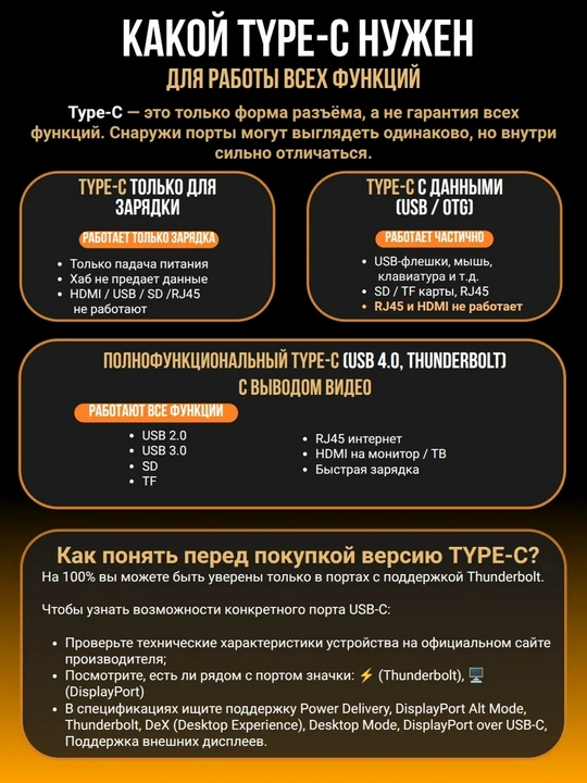 USB HUB 3.0 Type  A+C с 4 портами, USB - адаптер концентратор, переходник