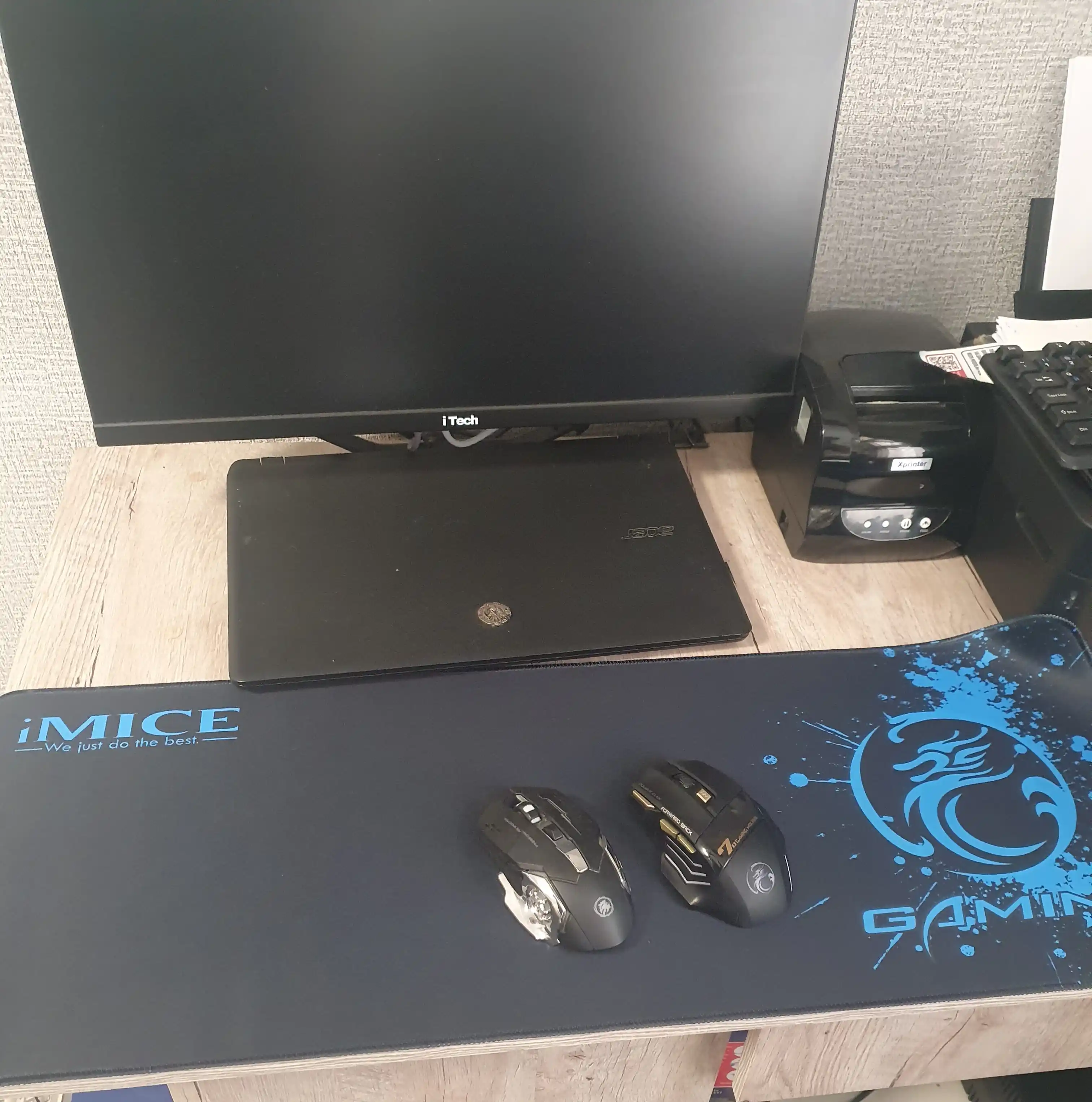 Игровой компьютерный коврик для мыши и клавиатуры, iMICE XXL 80x30 см с RGB-подсветкой