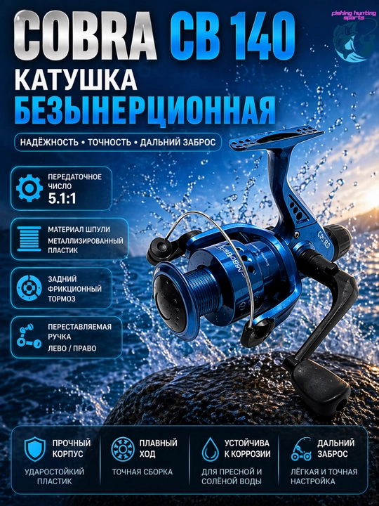 Катушка рыболовная кобра, CB140-CB240-CB340-CB-440-CB540-CB640 - 