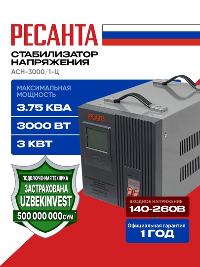Стабилизатор напряжения Ресанта АСН-3000/1-Ц арт. 63/6/5