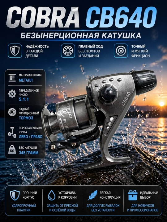 Катушка рыболовная кобра, CB140-CB240-CB340-CB-440-CB540-CB640 - 