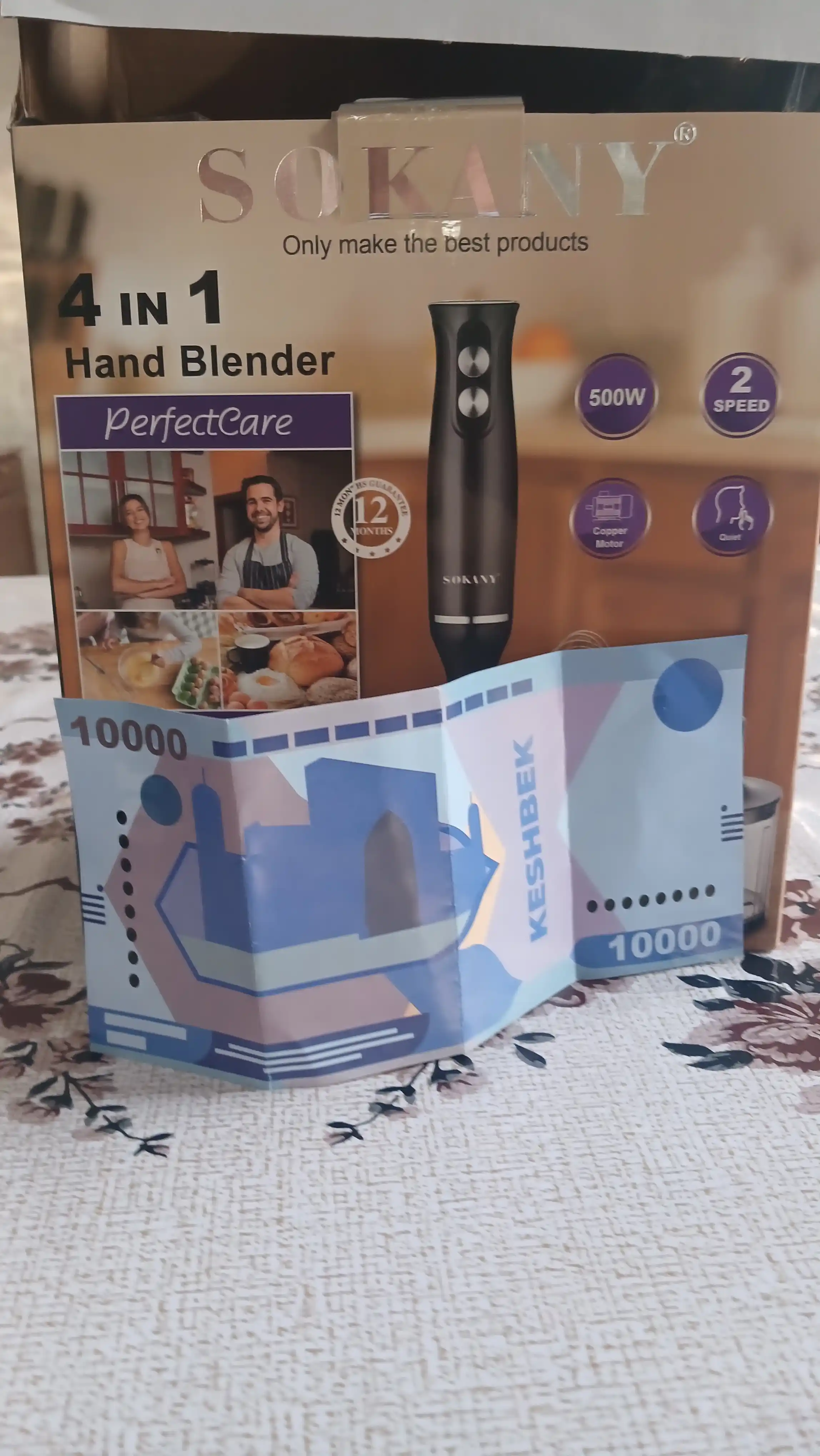 Blender qo'lda, piyola bilan, ko'p funktsiyali 5 tasi 1 da Sokany,nozullar sovg'a sifatida