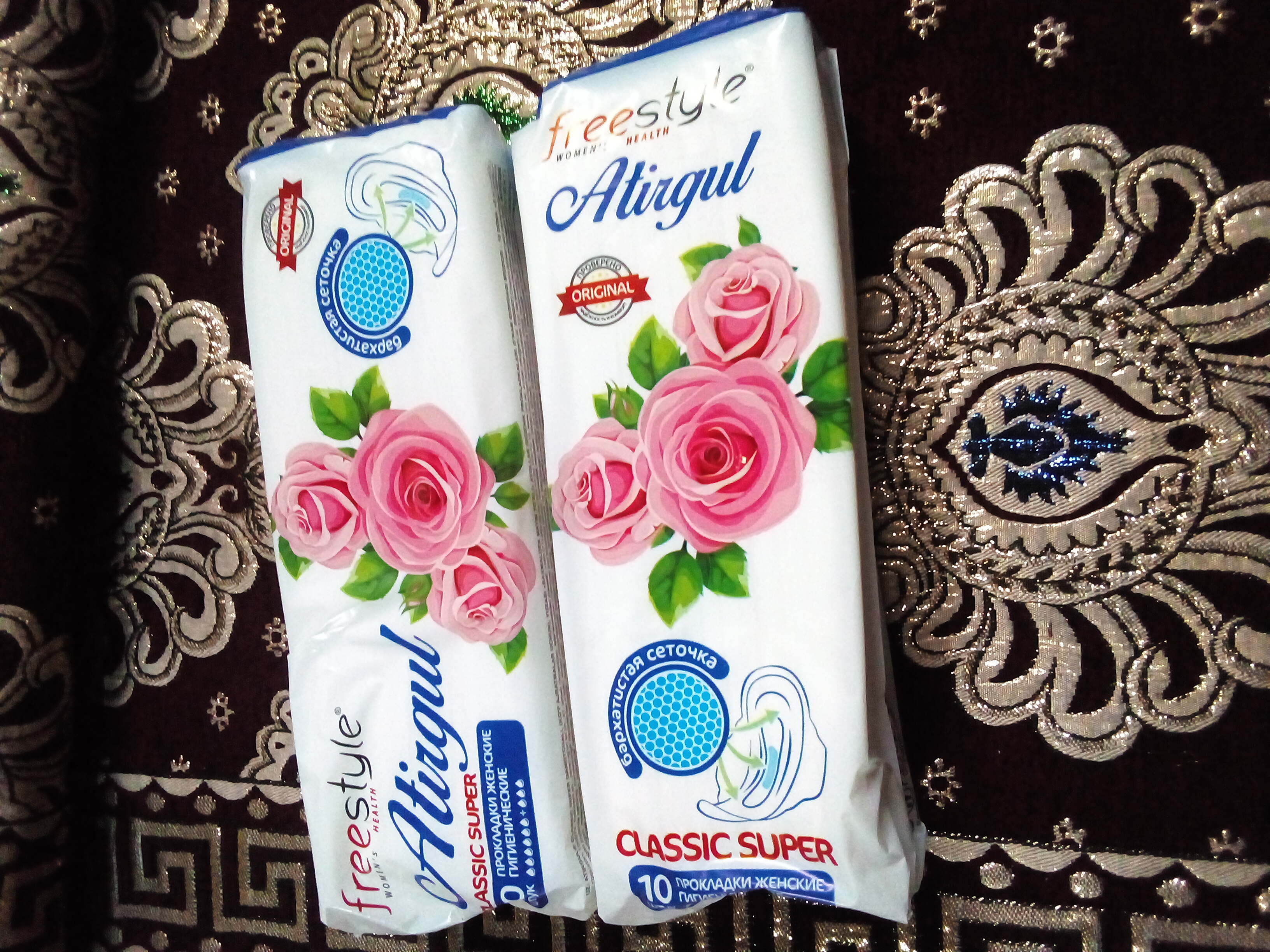 Ayollar uchun gigiena prokladkalari Free Style Atirgul Classic Super, 10 dona