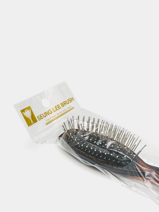 Koreyscha massaj tarog'i soch uchun metall tishli Seung Lee Brush, kichik