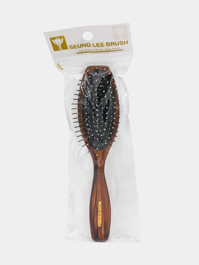 Koreyscha massaj tarog'i soch uchun metall tishli Seung Lee Brush, kichik