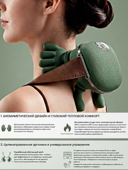 Массажер для шеи и плеч с 5 пальцами, имитация ручного массажа