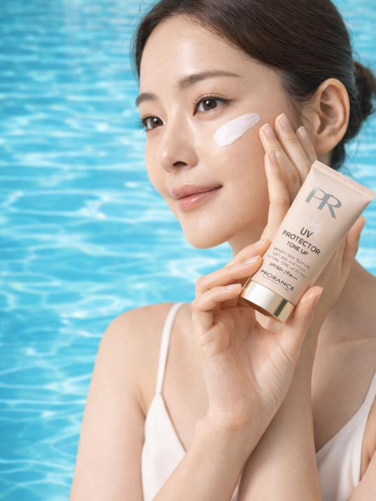 SPF50 quyosh krem tone up yuz uchun UV himoya krem