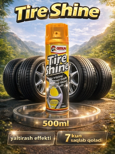 Getsun Tire Shine, чернитель и полироль для шин 500 мл — FOR4ME-TIRESHINE500