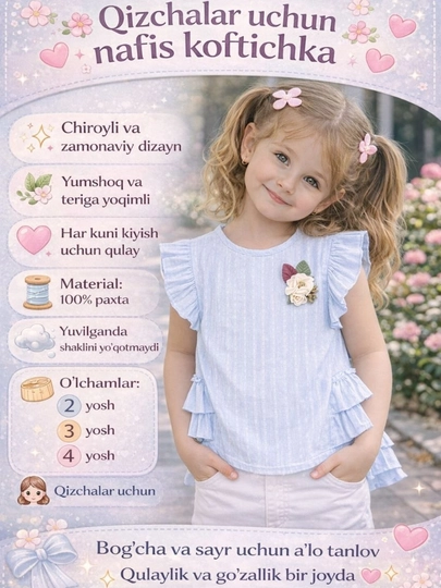 Блузка, кофта для девочки, на 2, 3, 4 года