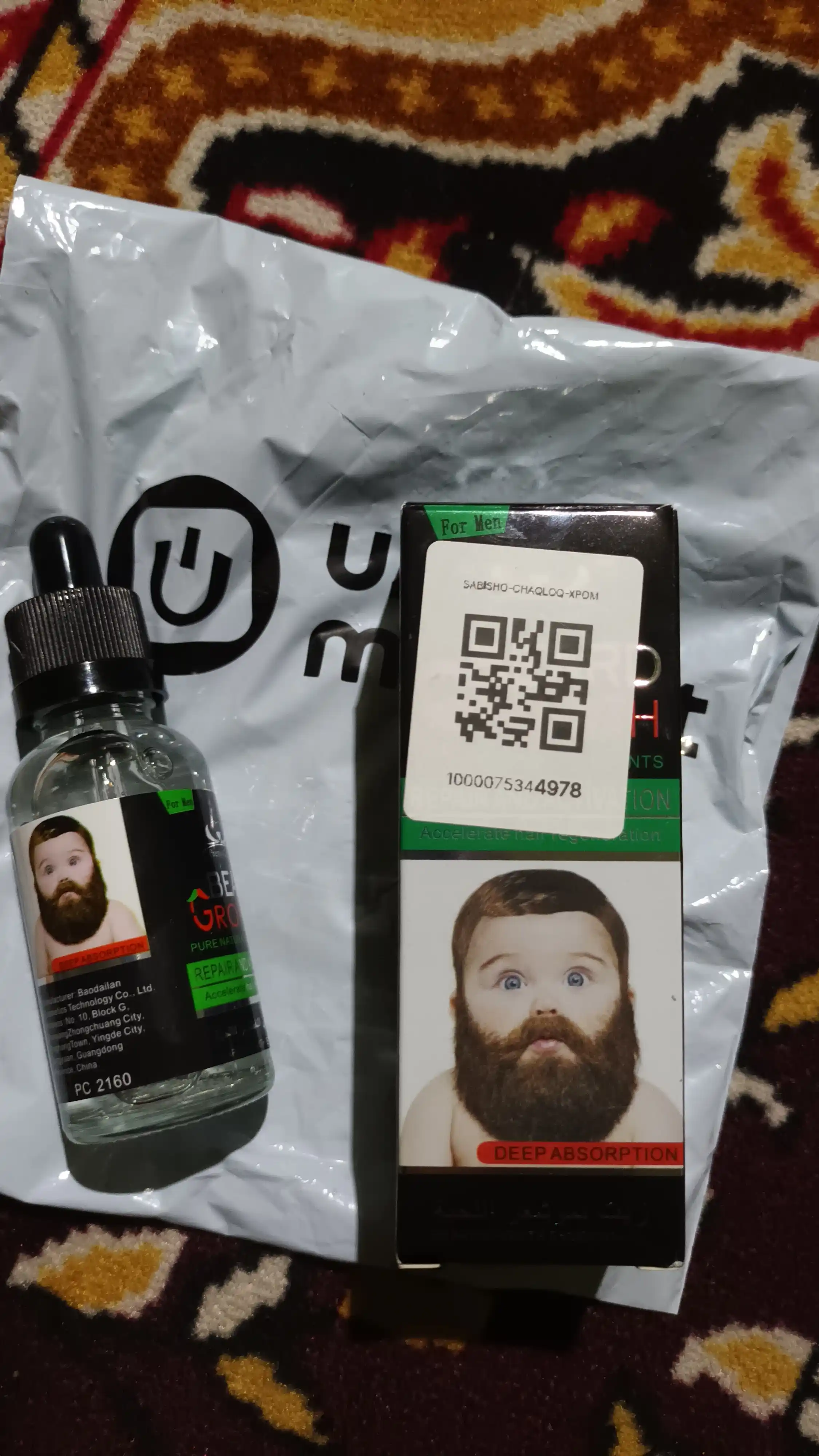 Soqol va soch o‘sishi uchun Beard Growth moyi, minoksidil ta’siri