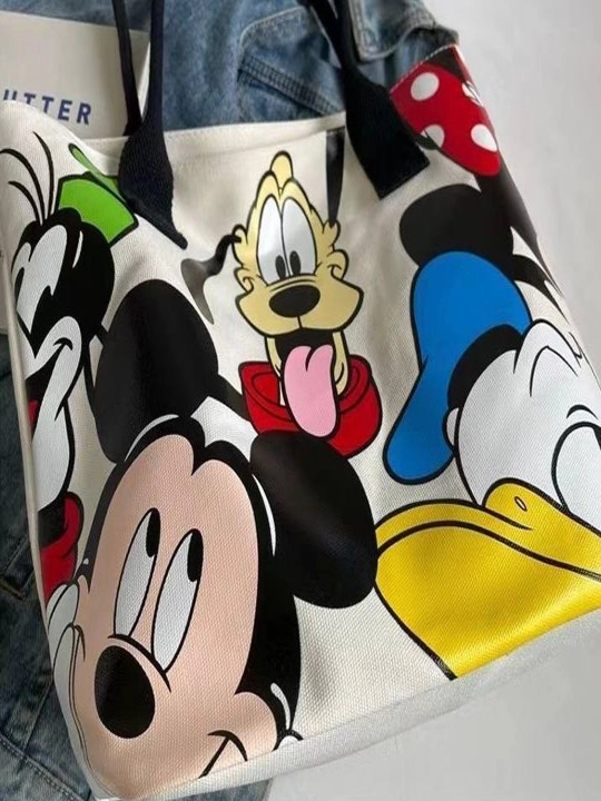 Шоппер женский с принтом Disney, тканевая сумка на плечо, эко-сумка.Ширина 27см длина 36см