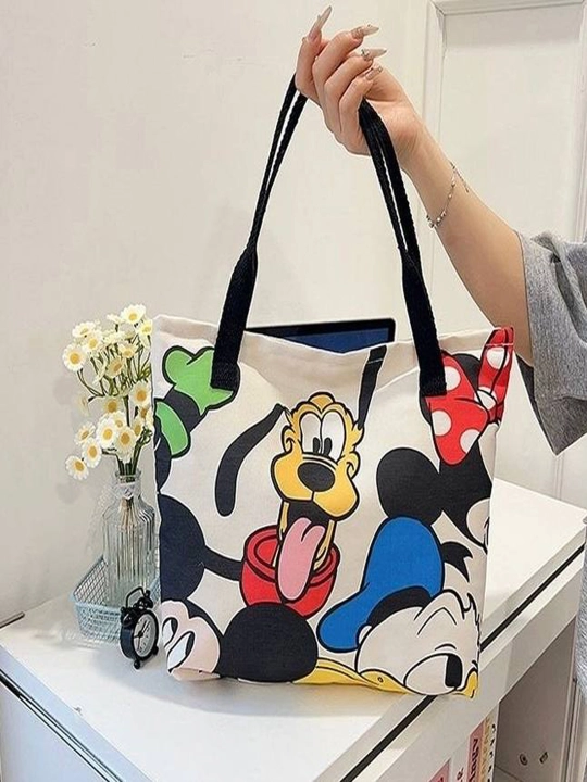 Шоппер женский с принтом Disney, тканевая сумка на плечо, эко-сумка.Ширина 27см длина 36см