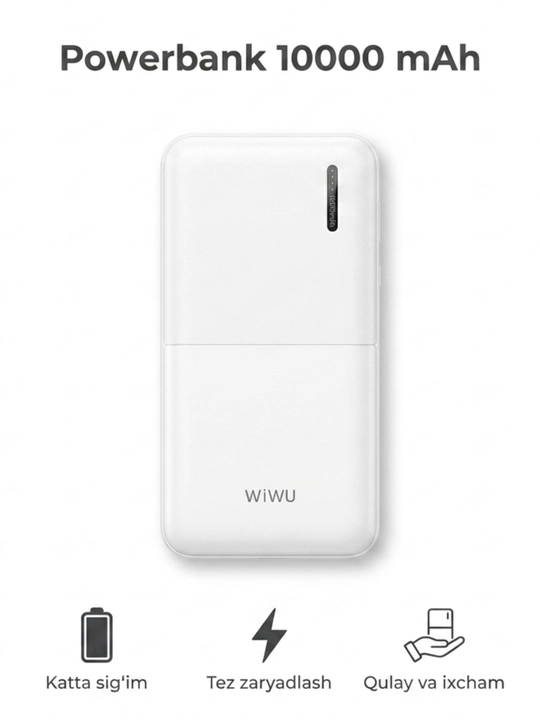 Powerbank 10000-20000mA/soat, tashqi akkumulyator, tez quvvatlash, telefon uchun powerbank - 