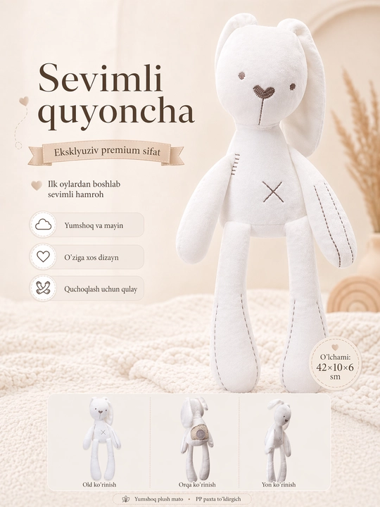 Yumshoq va yoqimli sevimli oyinchoq