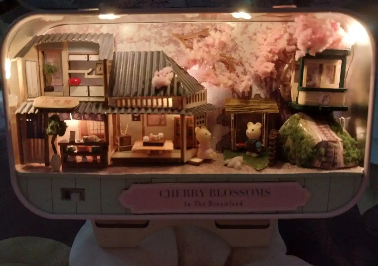 DIY rumboks “Sakura gullashi” yorug‘lik bilan, konstruktor, rus tilidagi yo‘riqnoma