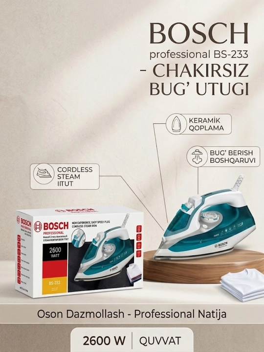 Bug'li dazmol Bosch Professional BS-233, 2600 Vt
