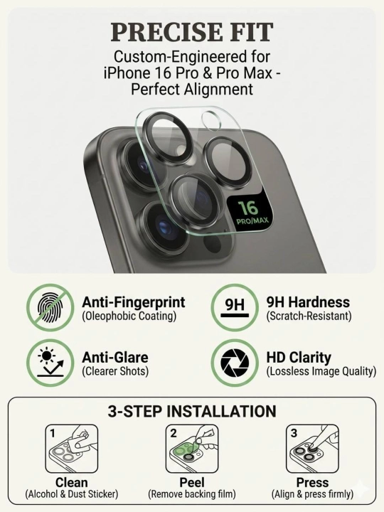 Защитные линзы для камеры iPhone 15/16/17 Pro/Max - 