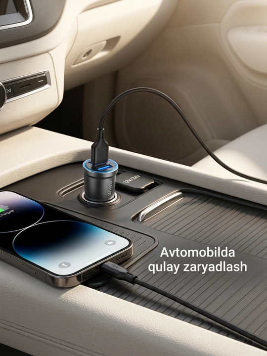 Avto zaryadlagich usb c, 30w car charger, mashina zaryadlagich, tez zaryadlash