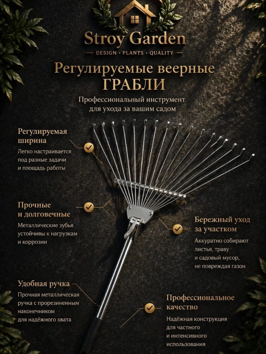 Щетки, веерные, регулируемые, с ручкой - 