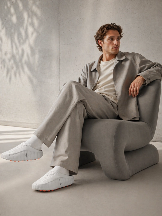 Nike Mind 001 мужские шлёпанцы, массажный эффект, современный дизайн, чёрный/серый, 40–45