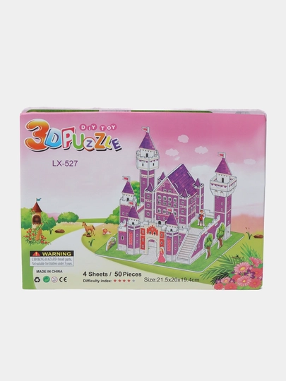 3D-пазл для детей из картона, сборная модель — TMZ-PUZZLE-РОЗОВ