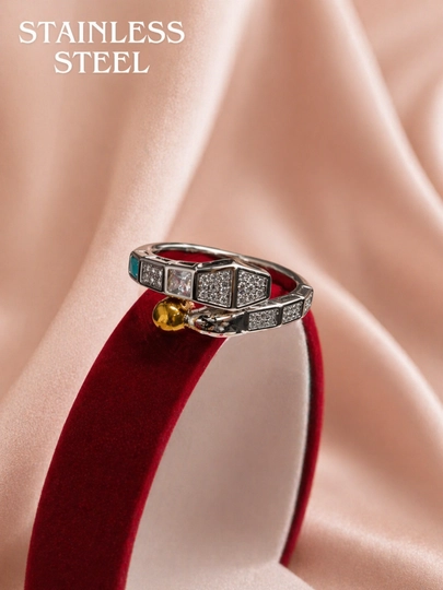 Премиальное кольцо в стиле Bvlgari из нержавеющей стали