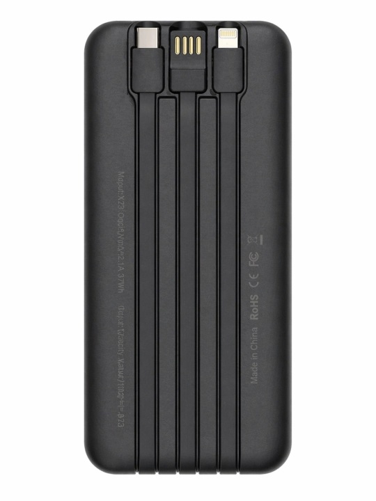 Delone Power Bank 10000mAh – 22.5W, 3-в-1 кабель, LED дисплей